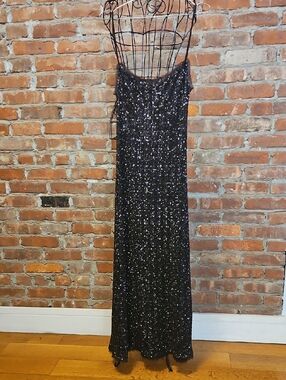 Zara Dark Brown  Sequin Evening Dress